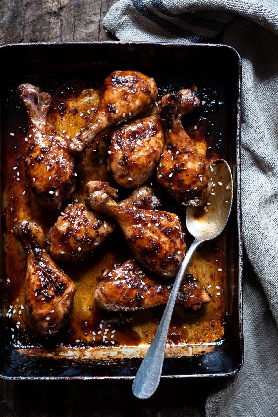 Sticky honey and soy chicken drumsticks