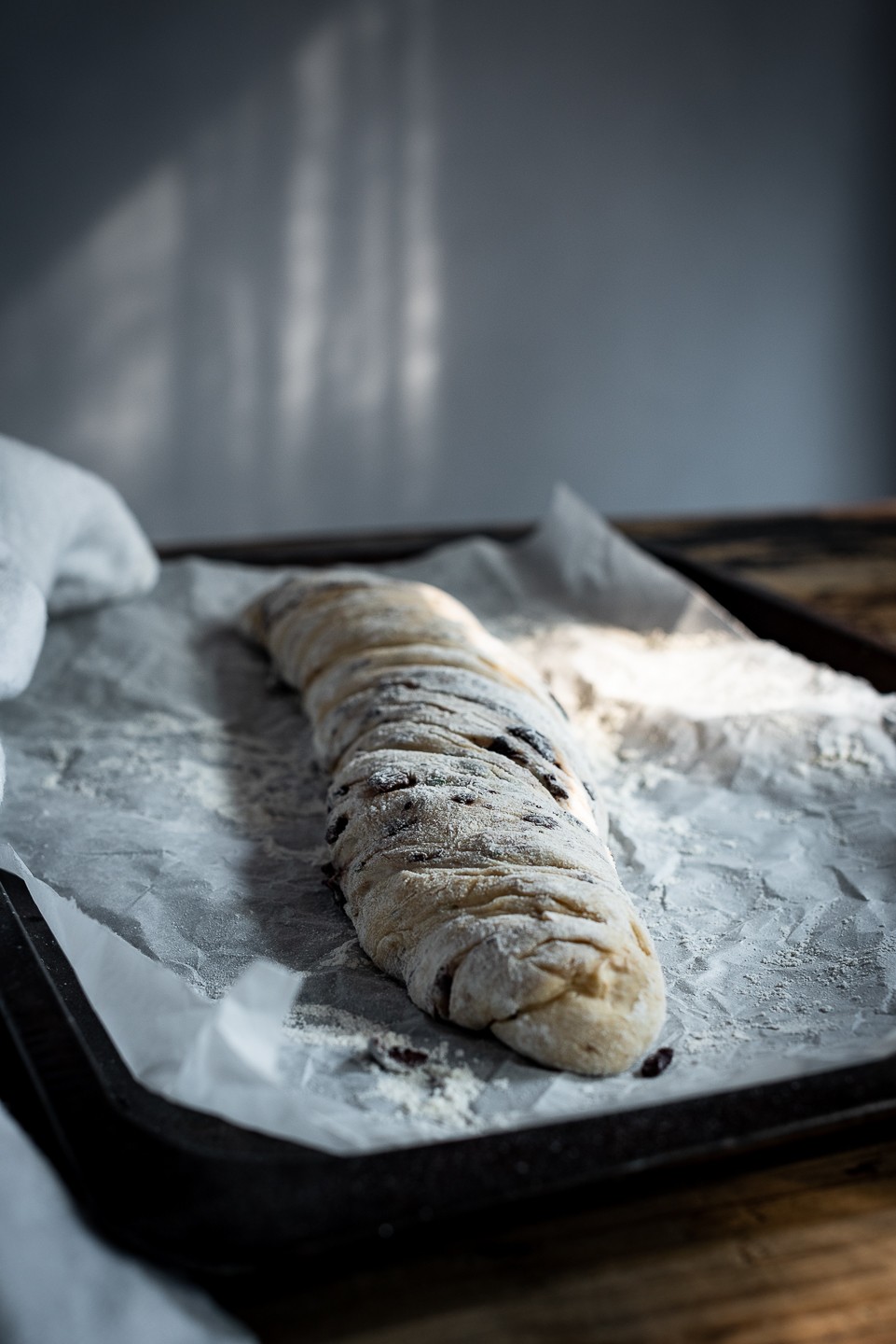 Twisted olive bread