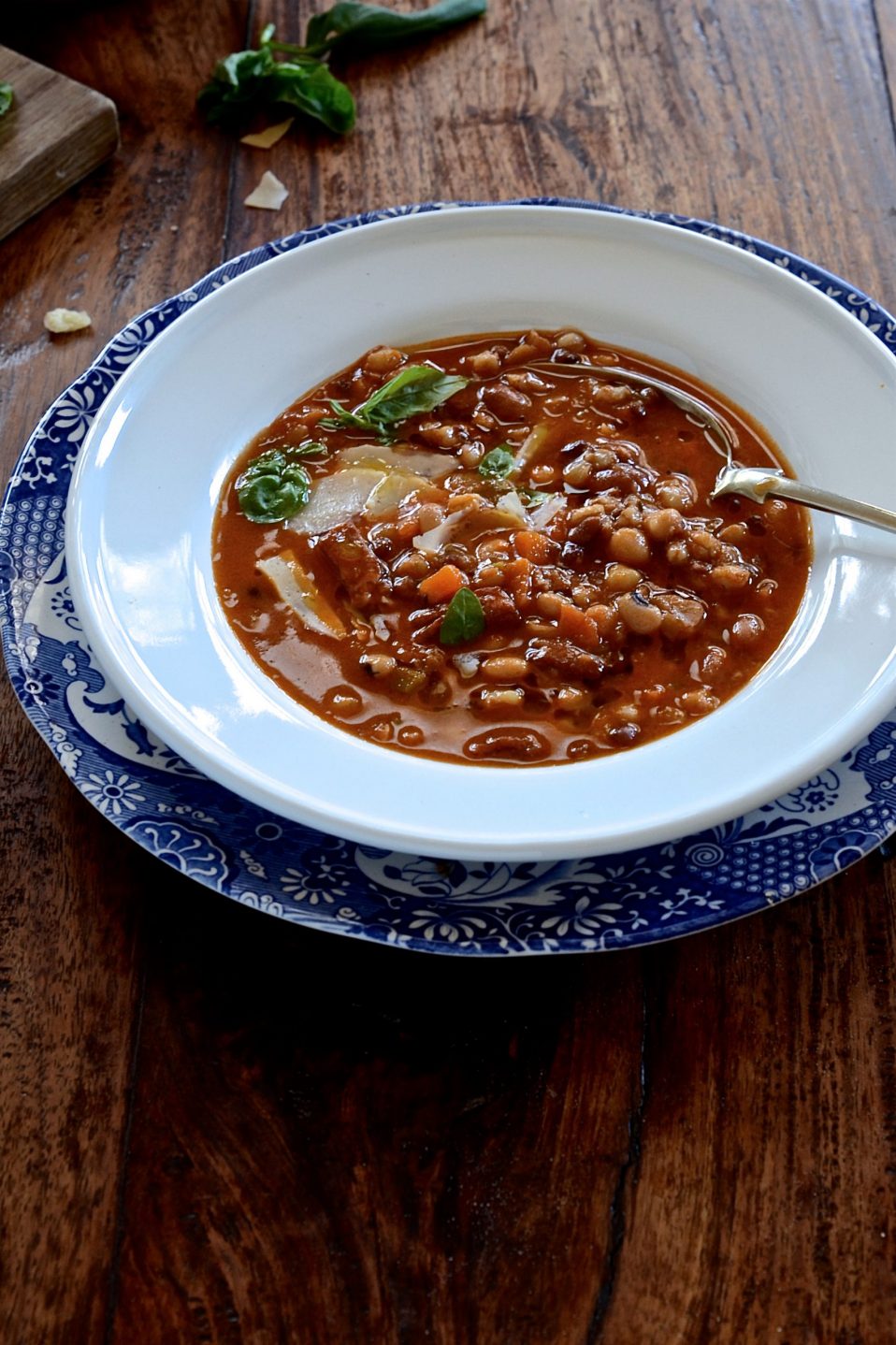 Tuscan farro bean soup_