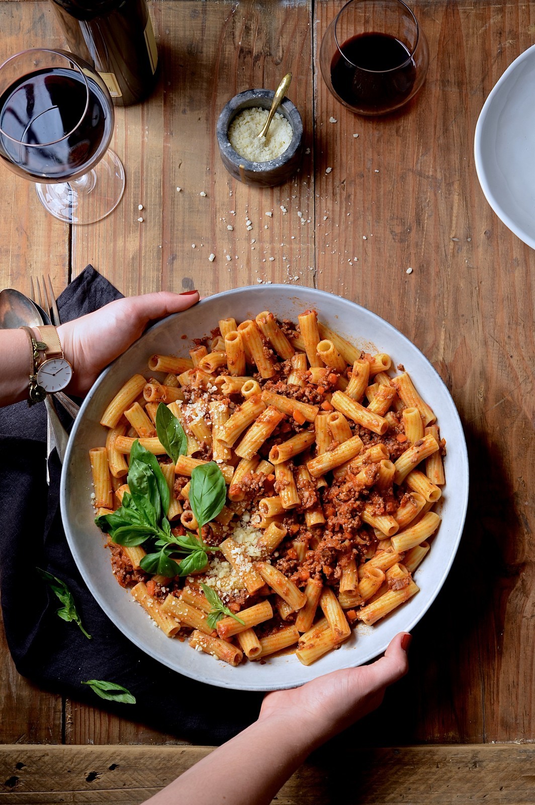 Red wine ragu rigatoni