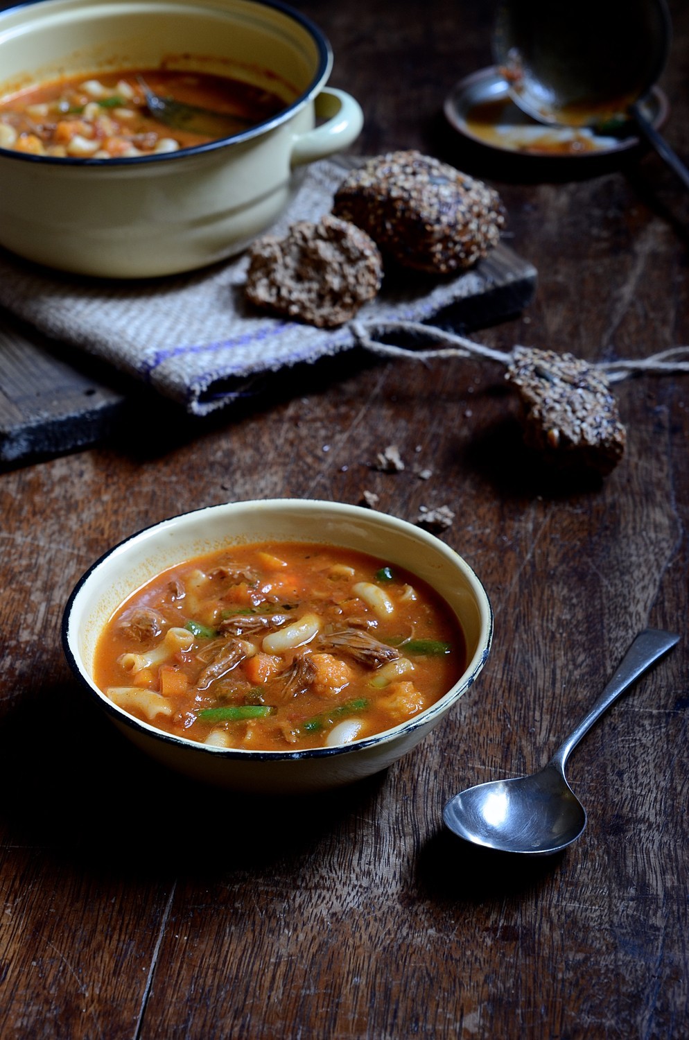 Wintery oxtail noodle soup