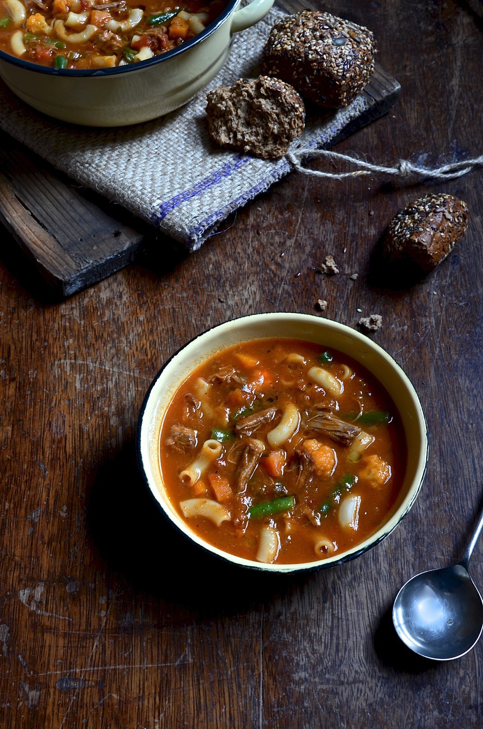 Wintery oxtail noodle soup