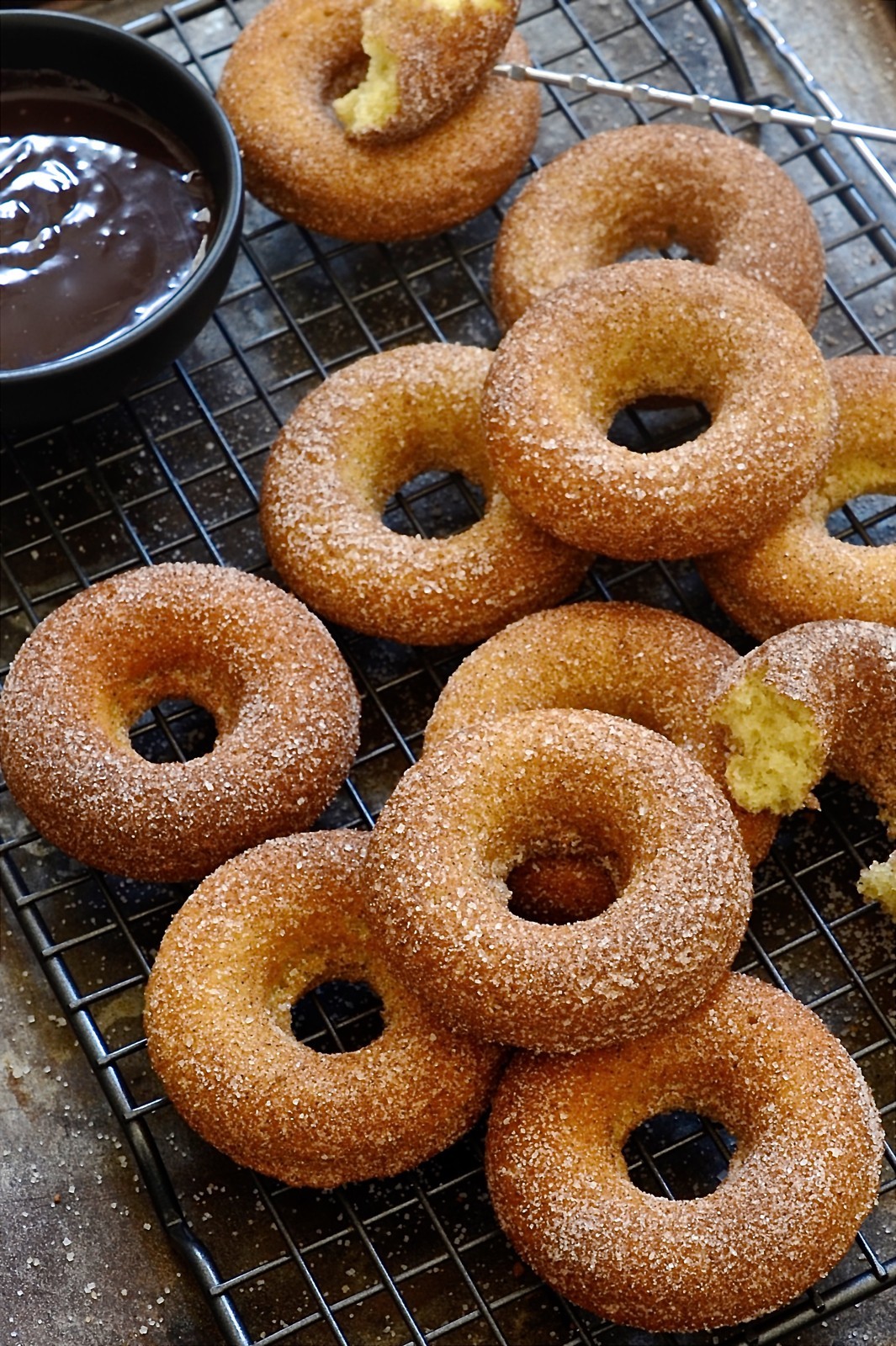 Baked donuts with cinnamon
