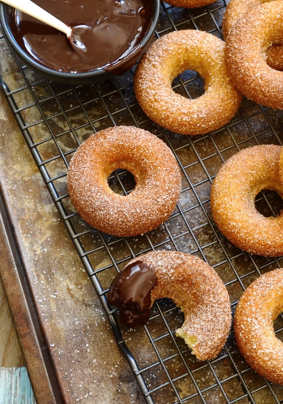 Baked donuts with cinnamon