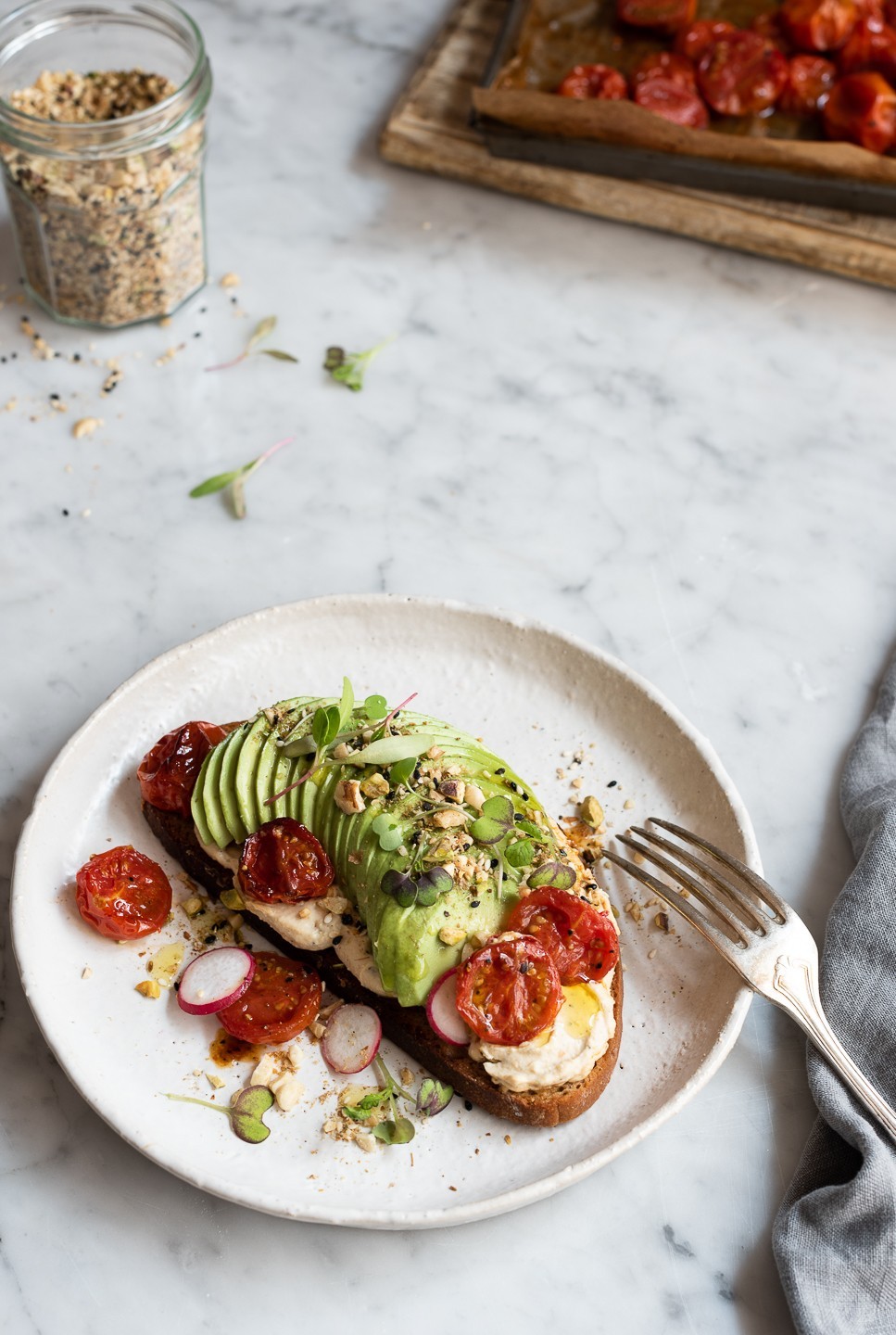 Middle Eastern avo toast