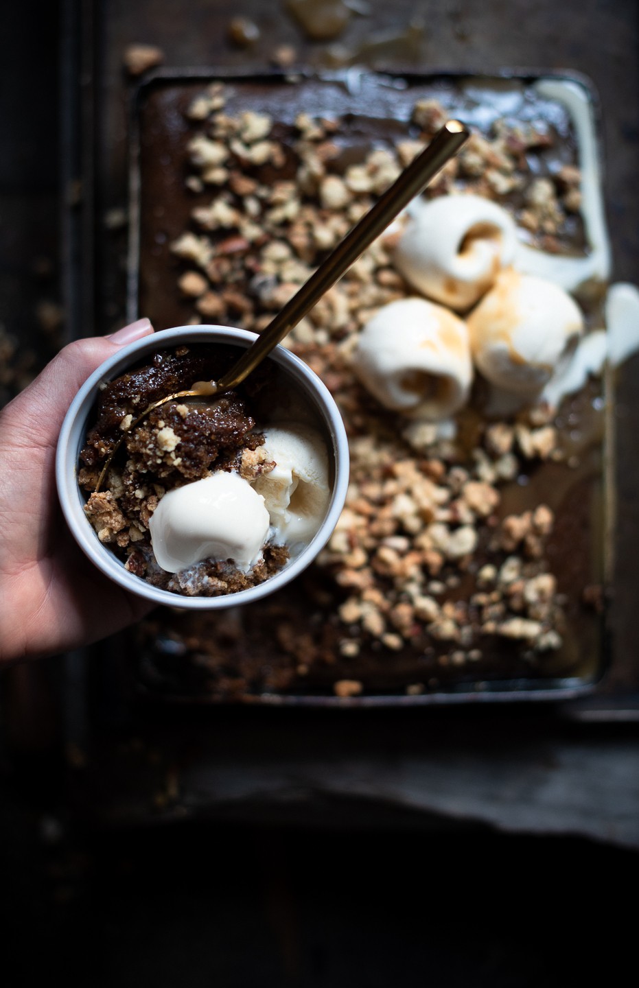 Cookie crumble sticky toffee pudding