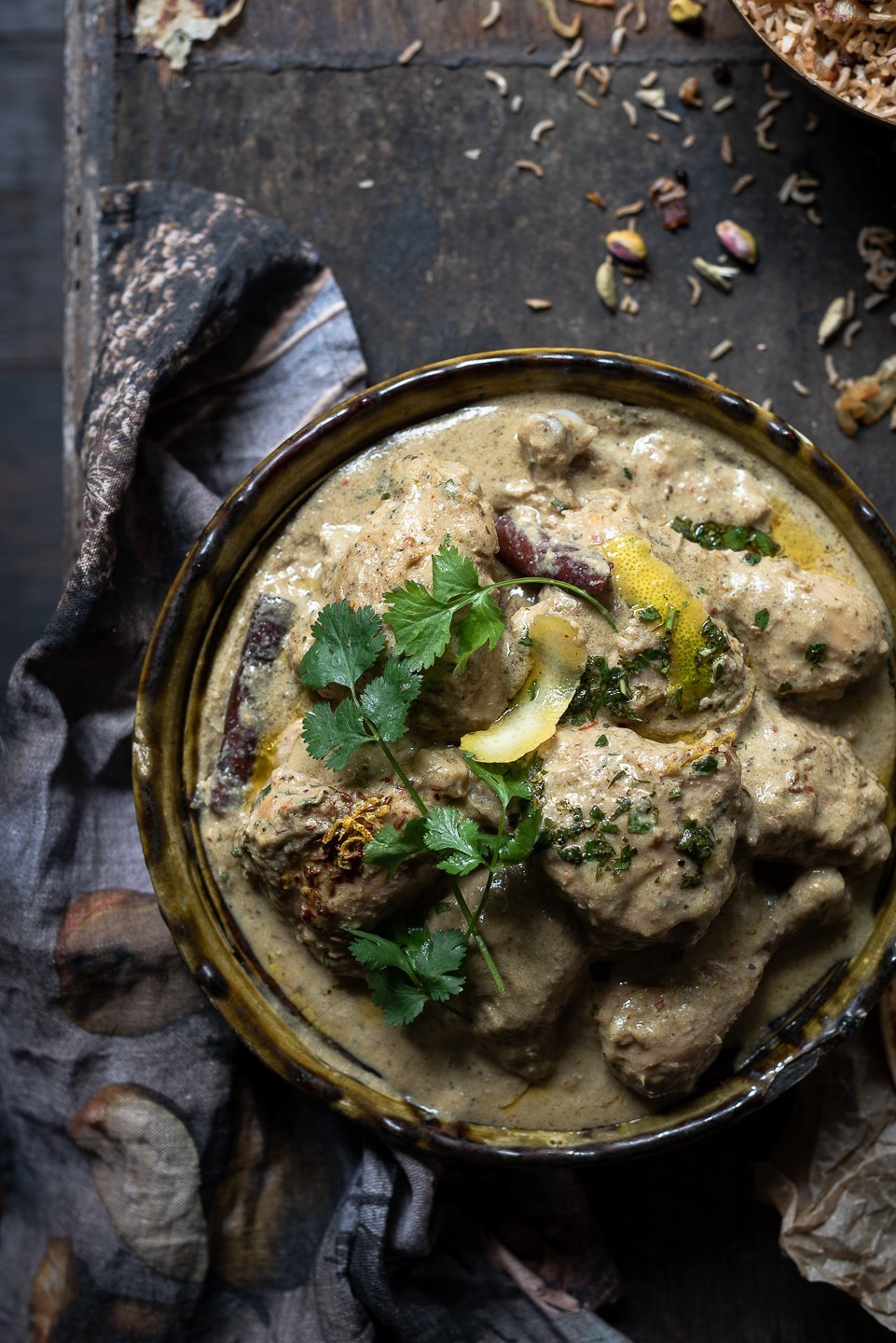 Coconut and pistachio chicken Korma