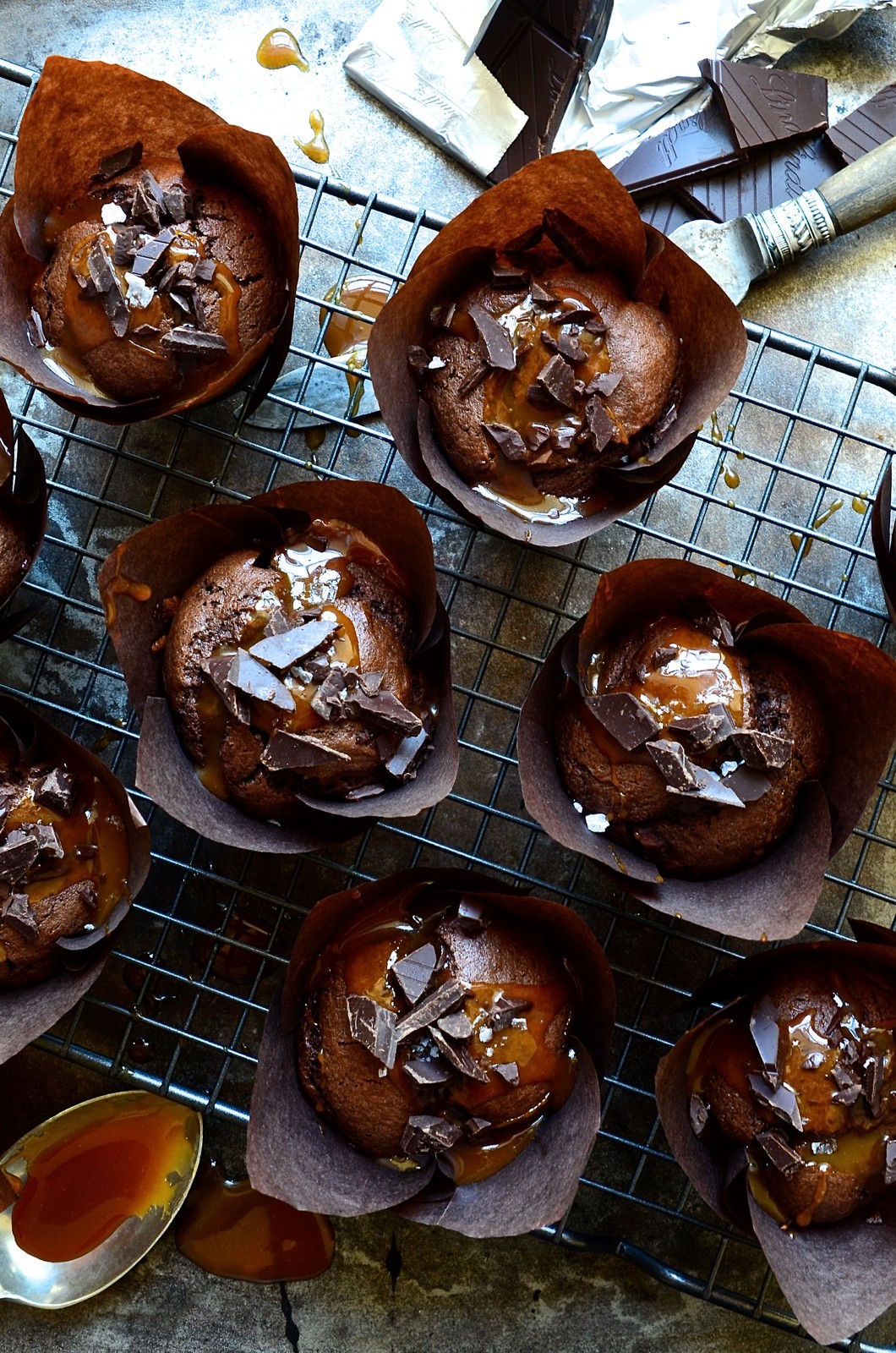 Triple chocolate banana muffins