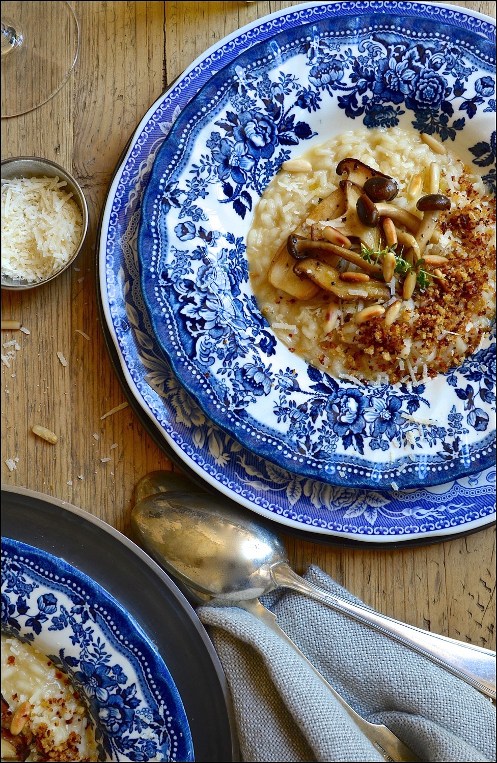 Brown butter mushroom risotto