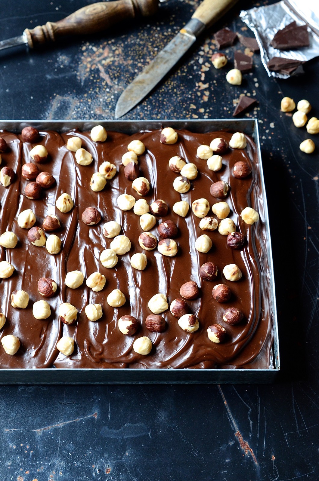 Milk-soaked chocolate sheet cake