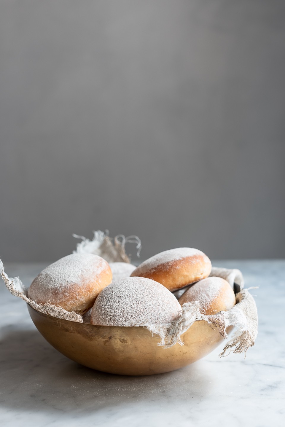 Floured milk bread buns