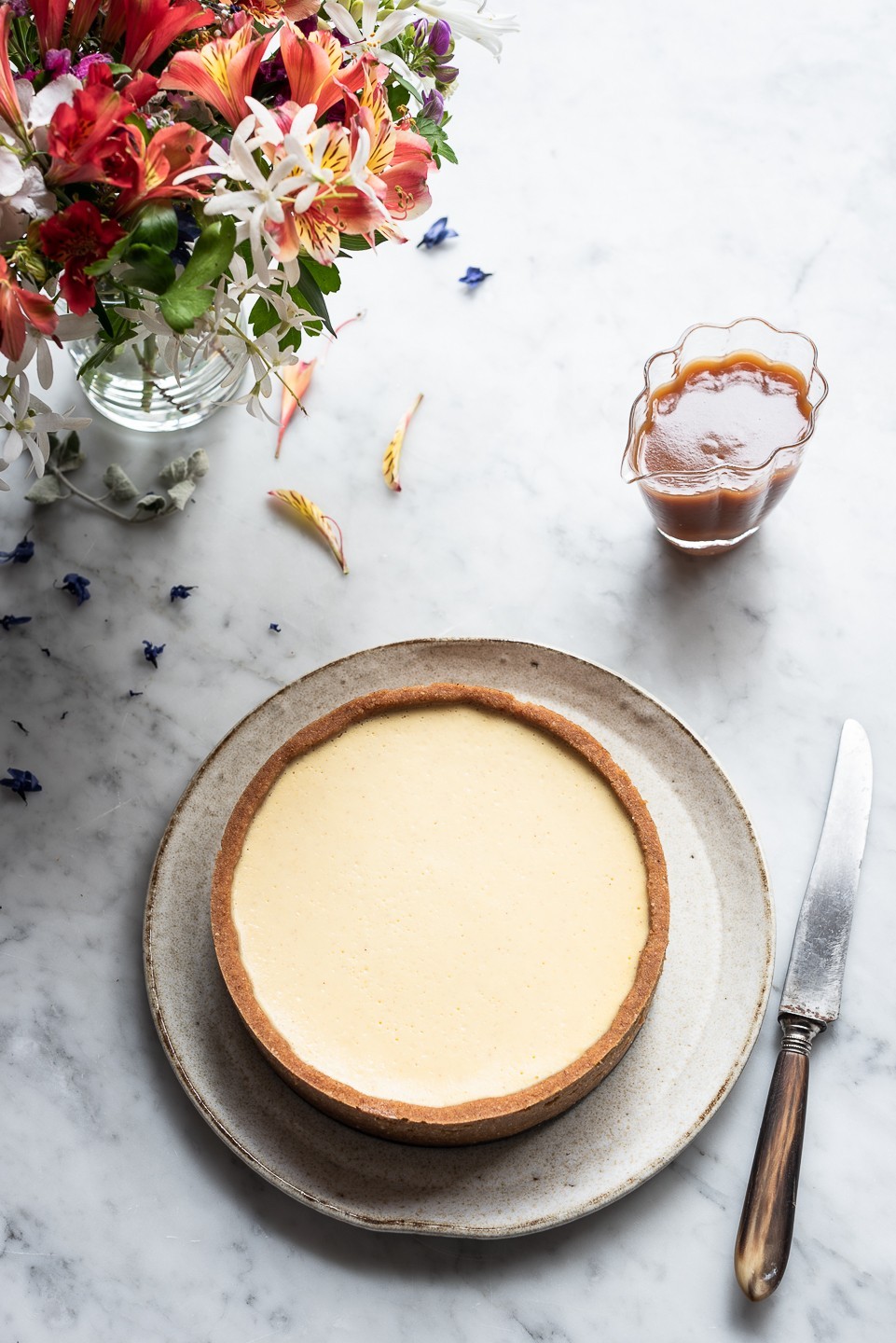 Milk tart cheesecake with Rum caramel