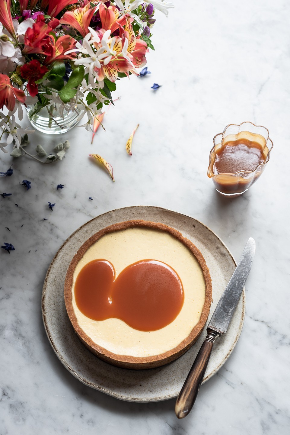 Milk tart cheesecake with Rum caramel