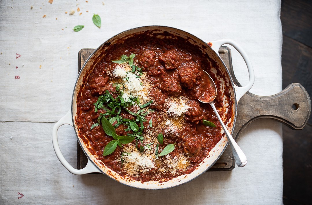 Parmesan Meatballs with Sundried tomato sauce