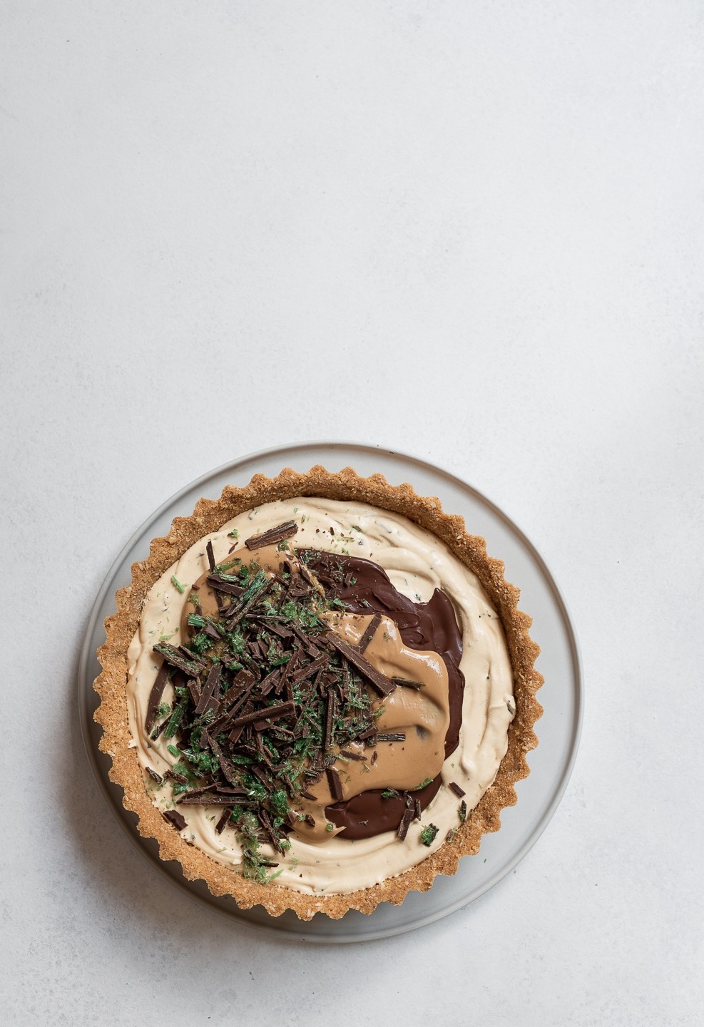 Frozen Peppermint crisp pudding pie