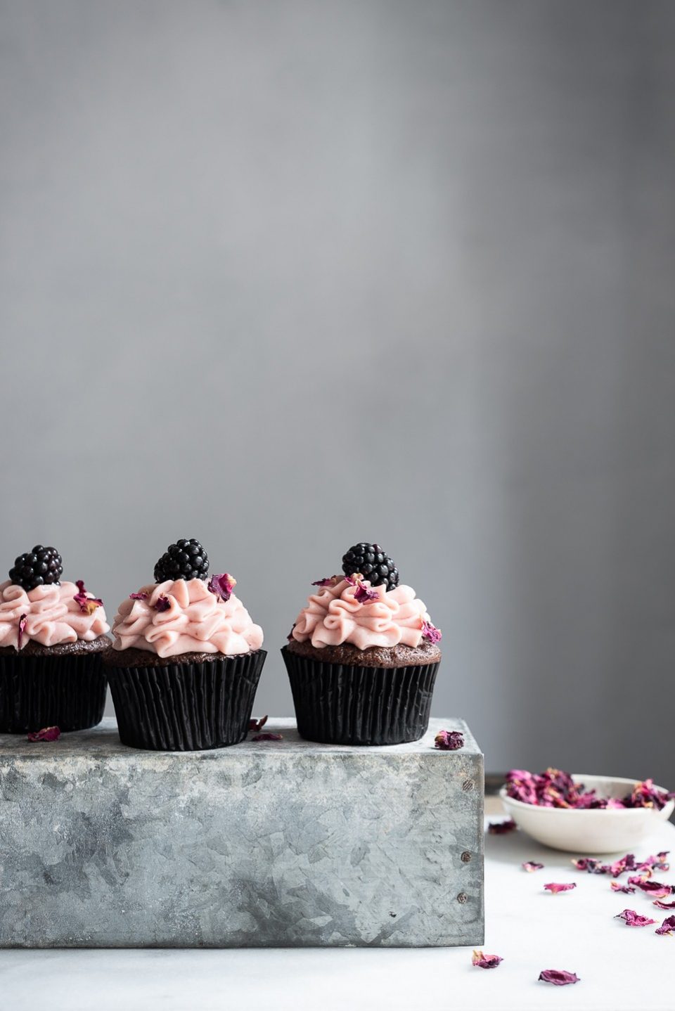 Frilled Devil's Food cupcakes