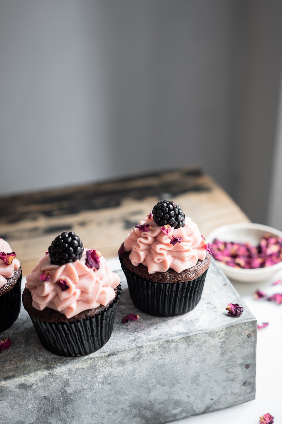 Frilled devil's food cupcakes | Bibby's Kitchen recipes | Baking
