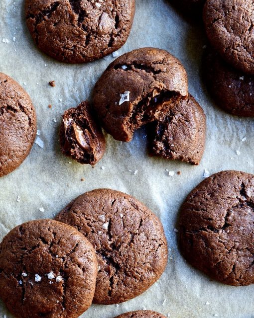 Salted Chocolate crinkle cookies