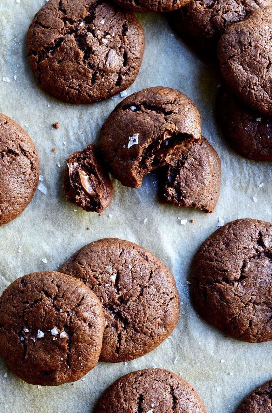 Salted Chocolate crinkle cookies