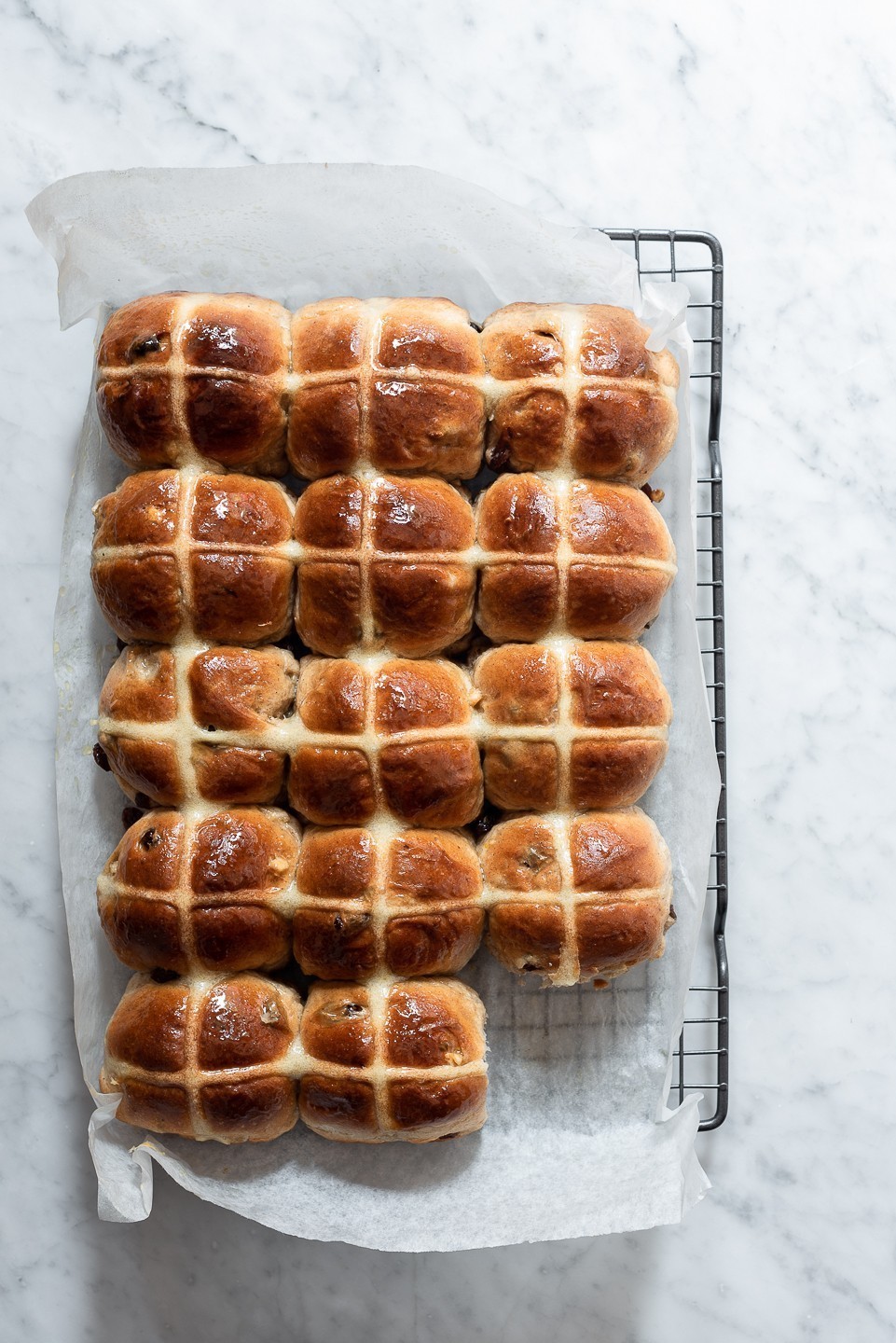 Honey butter hot cross buns