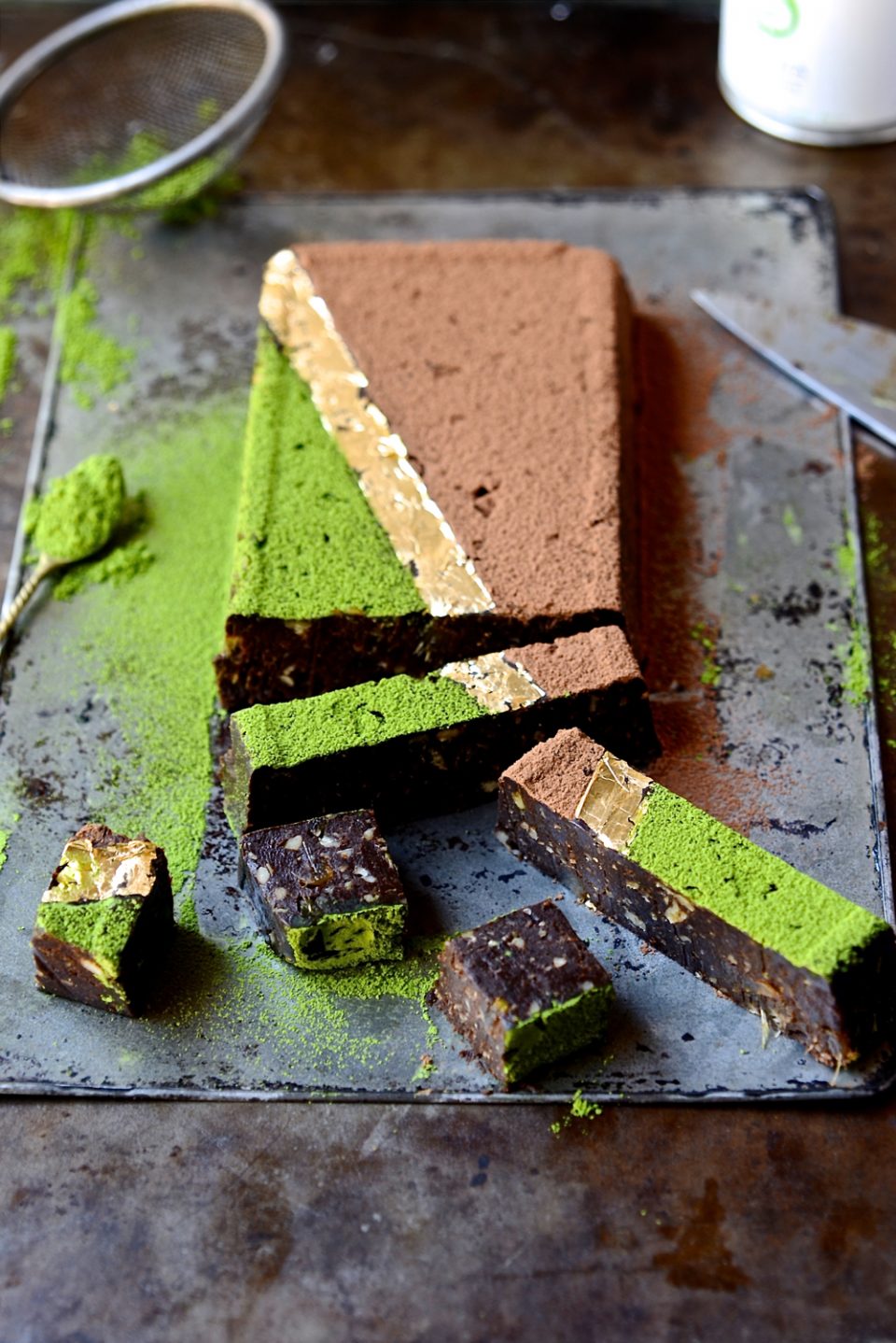 Matcha date fudge