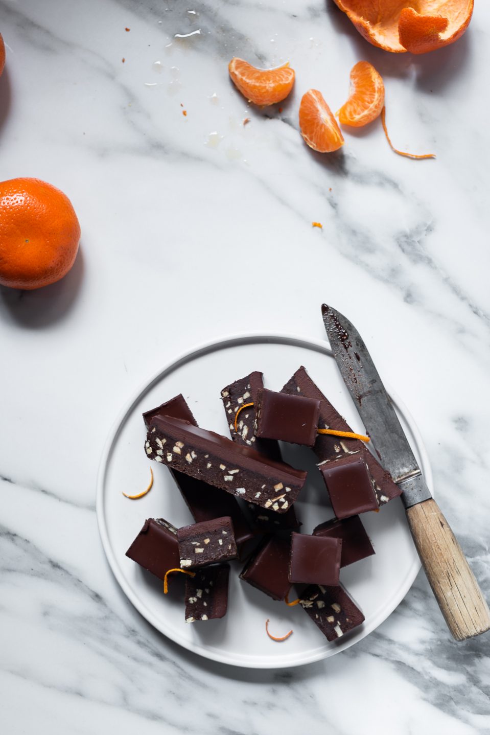 Mandarin vegan fudge bars