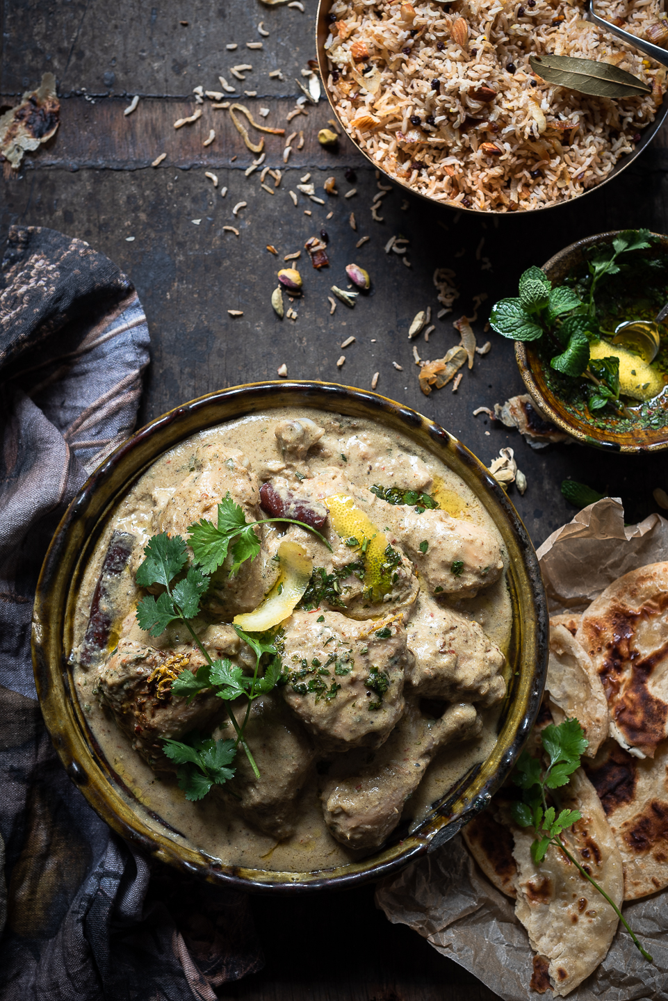 Coconut and pistachio chicken korma