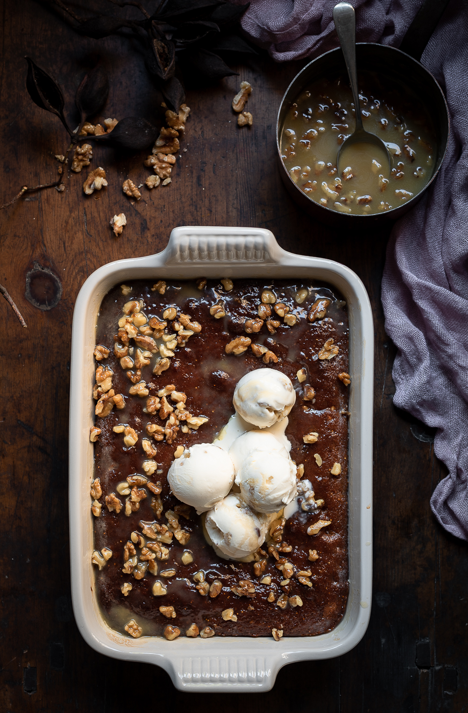 Sticky Fig and Walnut Pudding