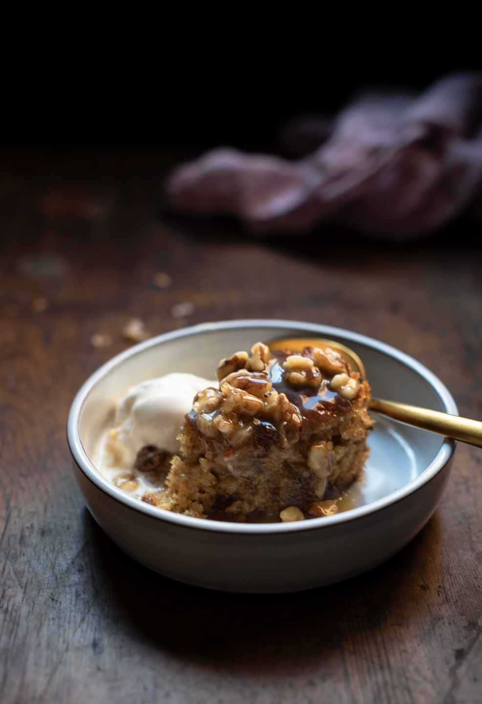 Sticky Fig and Walnut Pudding