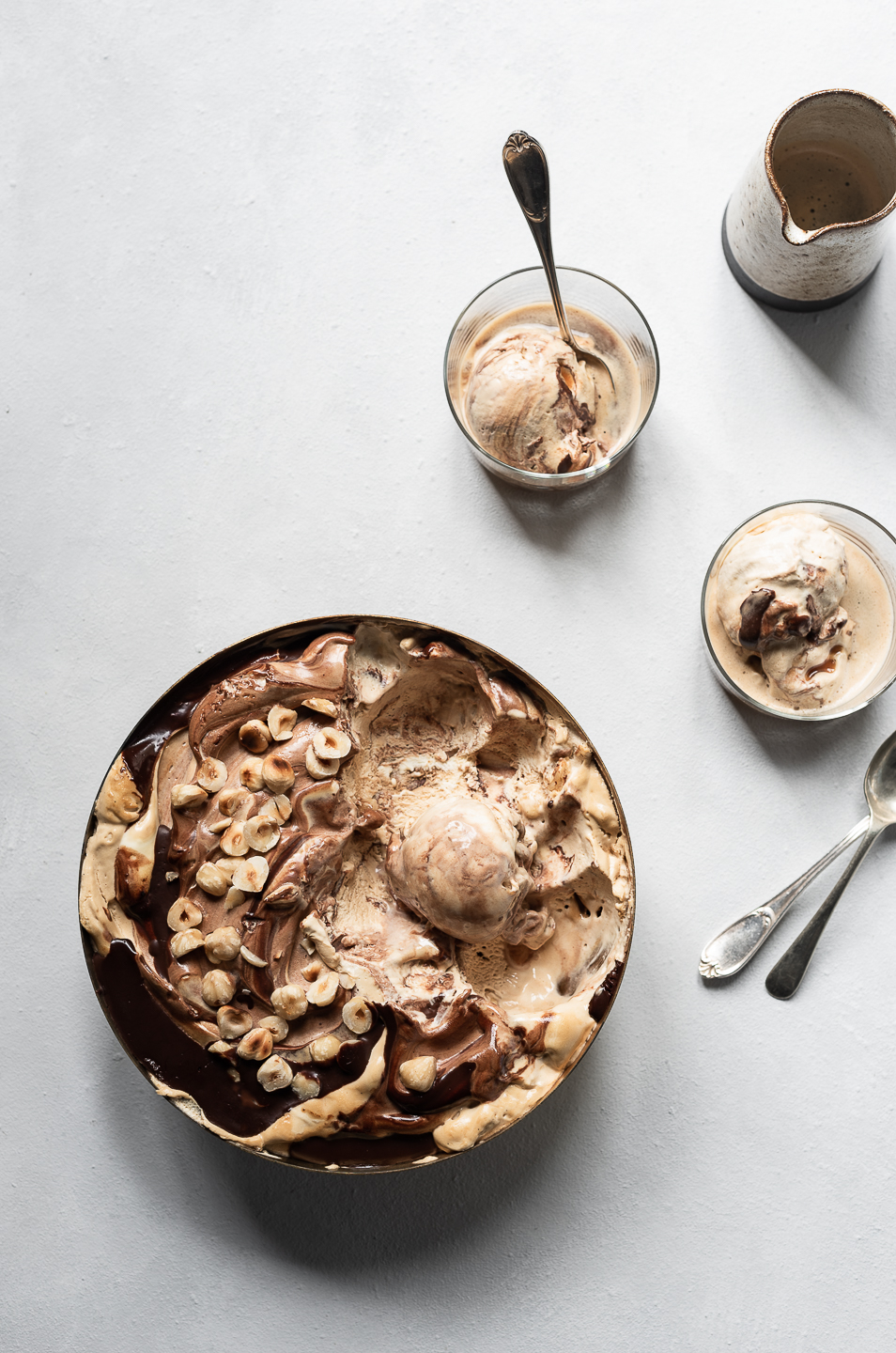 Dalgona & Hazelnut Chocolate swirl Ice Cream