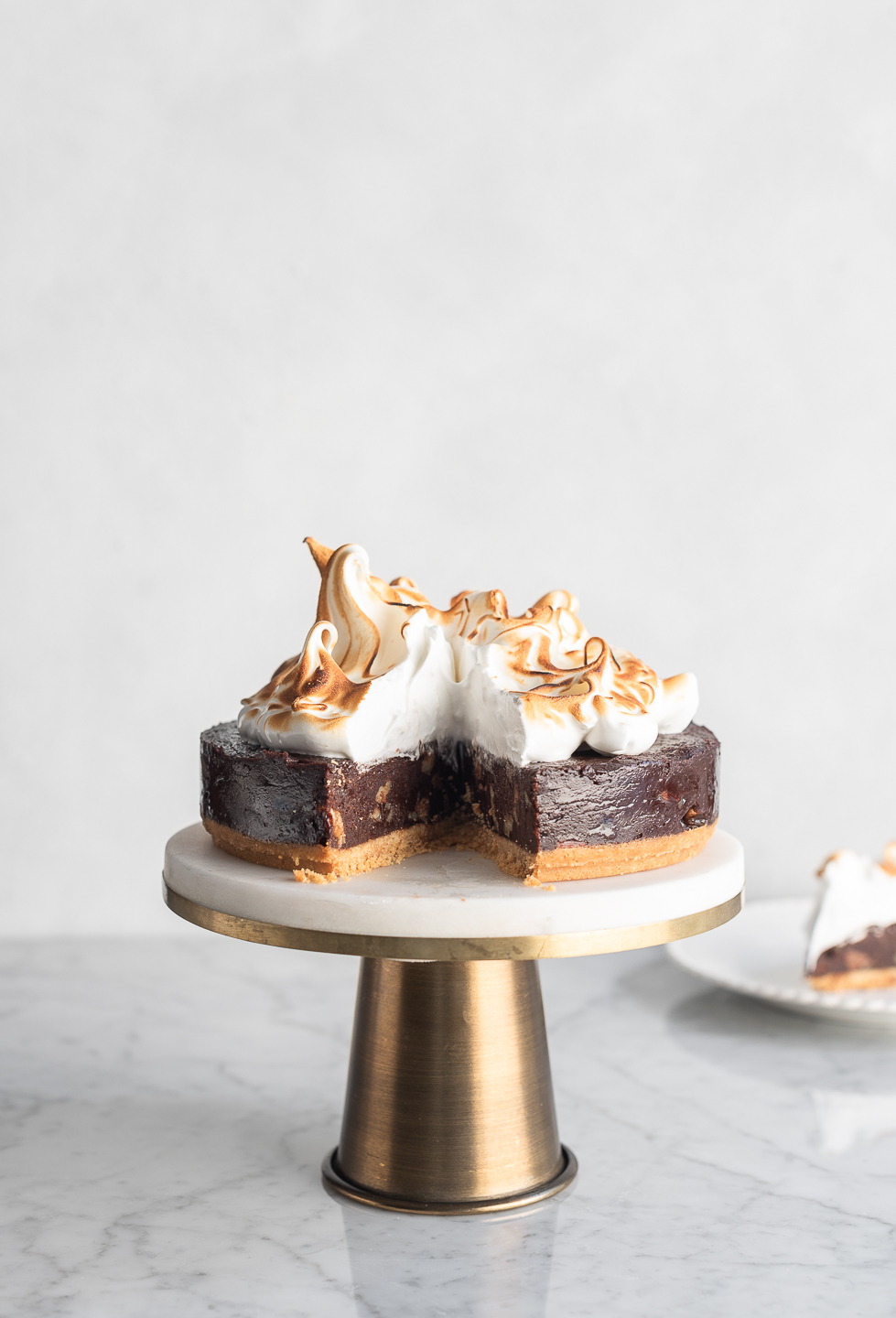 Pretzel Brownie S'mores Cake