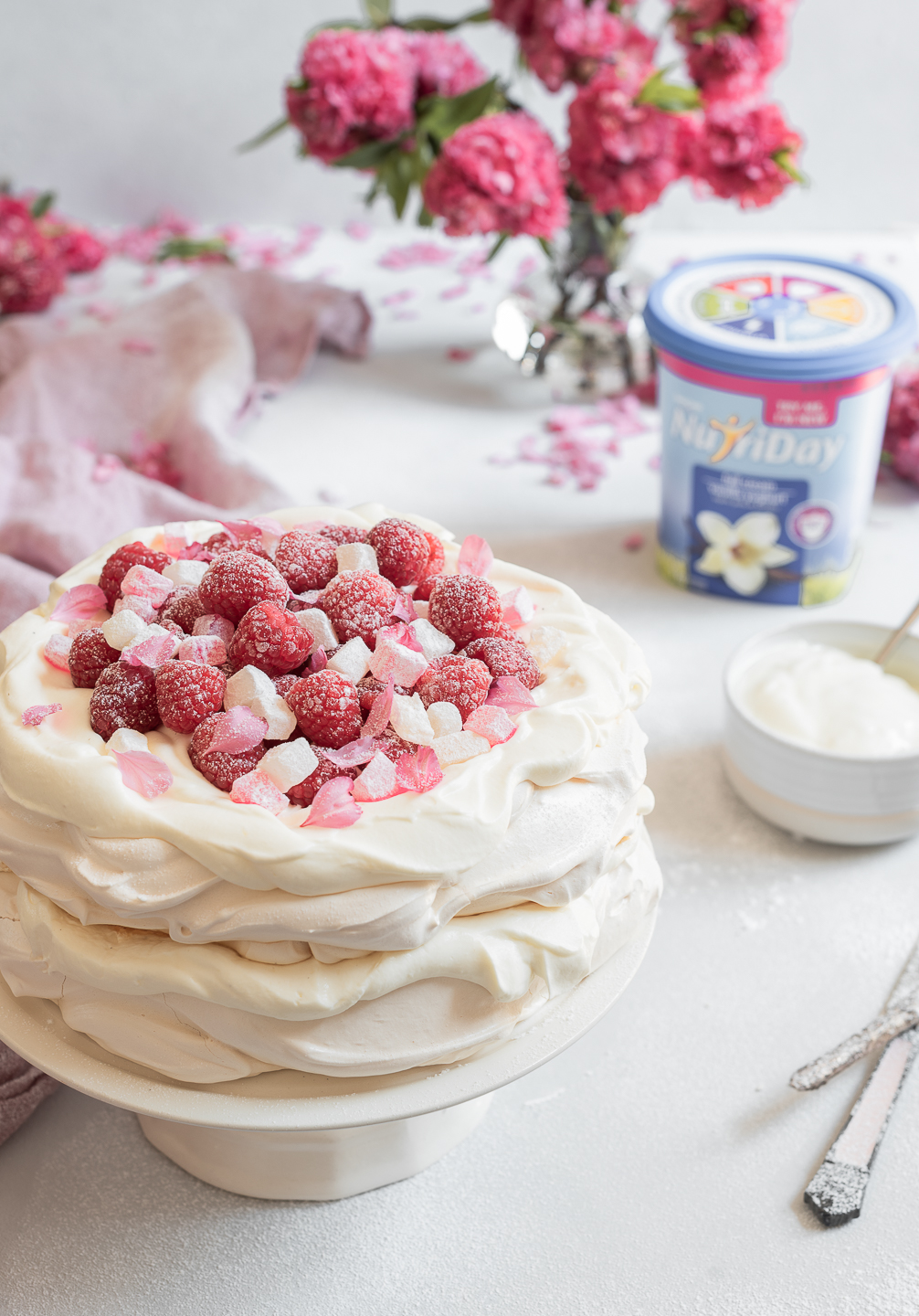 Persian Pavlova with Yoghurt Cream