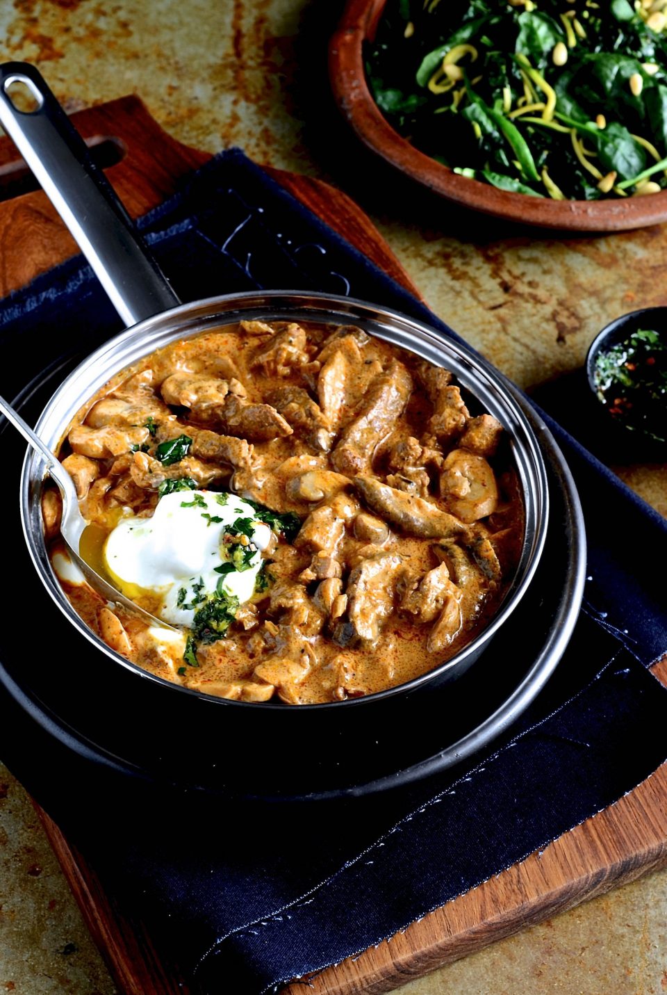 Fillet of beef whisky stroganoff