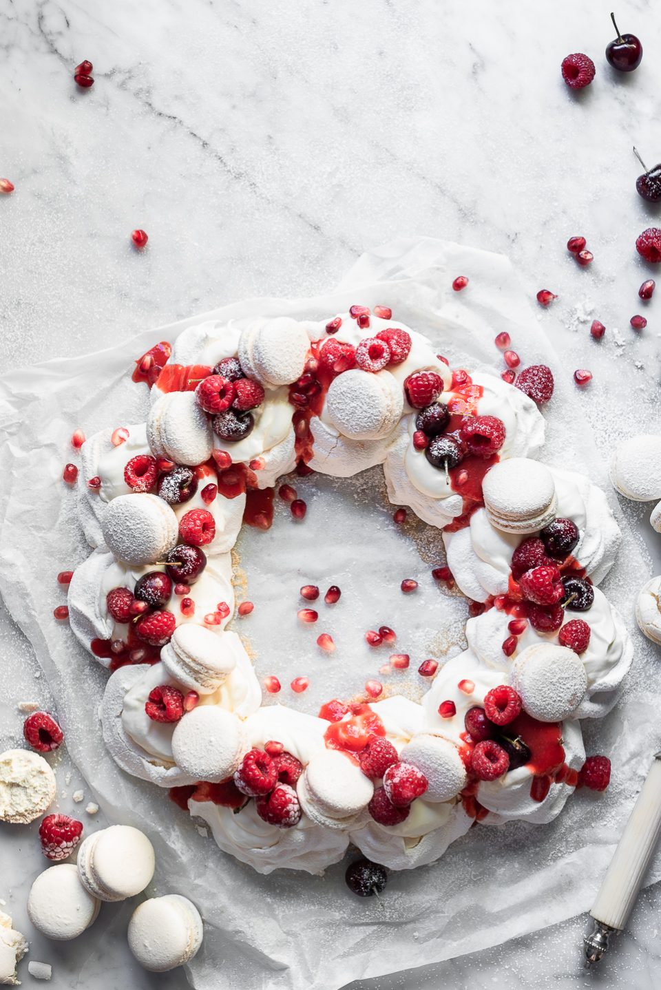 Macaron Pavlova Wreathe