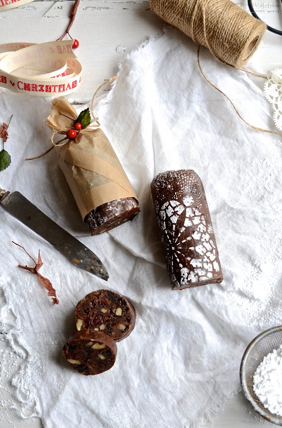 Rum and Raisin Chocolate Salami