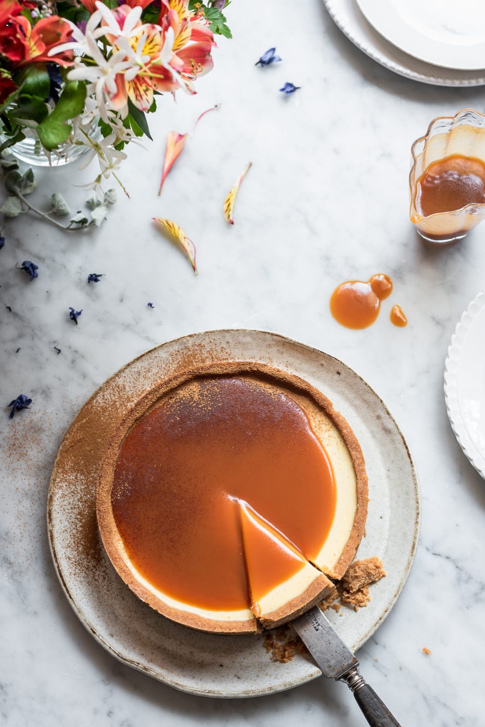 Milk tart Cheesecake with Rum caramel
