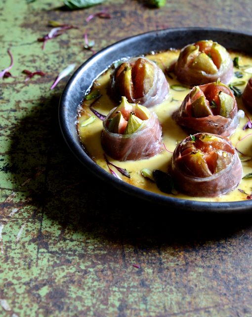 Grilled figs with gorgonzola cream