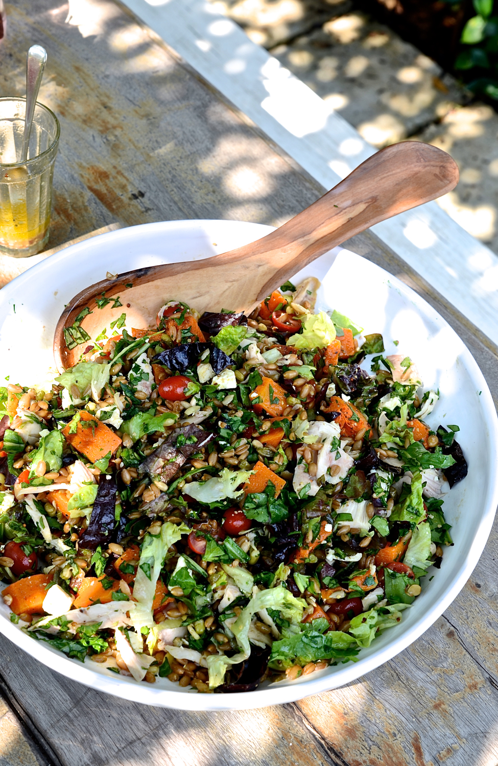 Spelt chicken salad