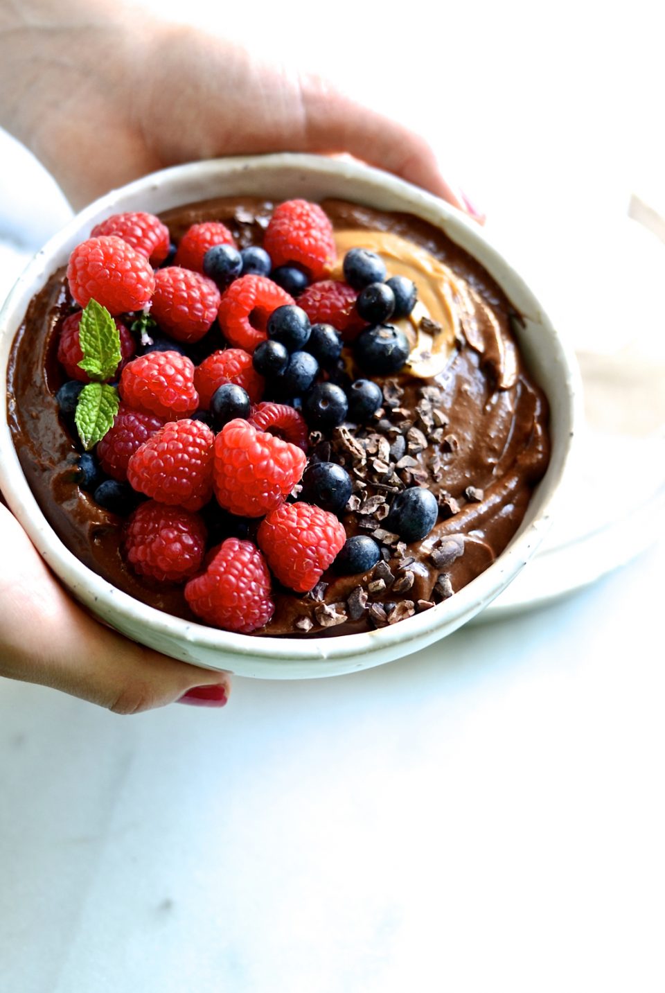 Avocado chocolate breakfast mousse
