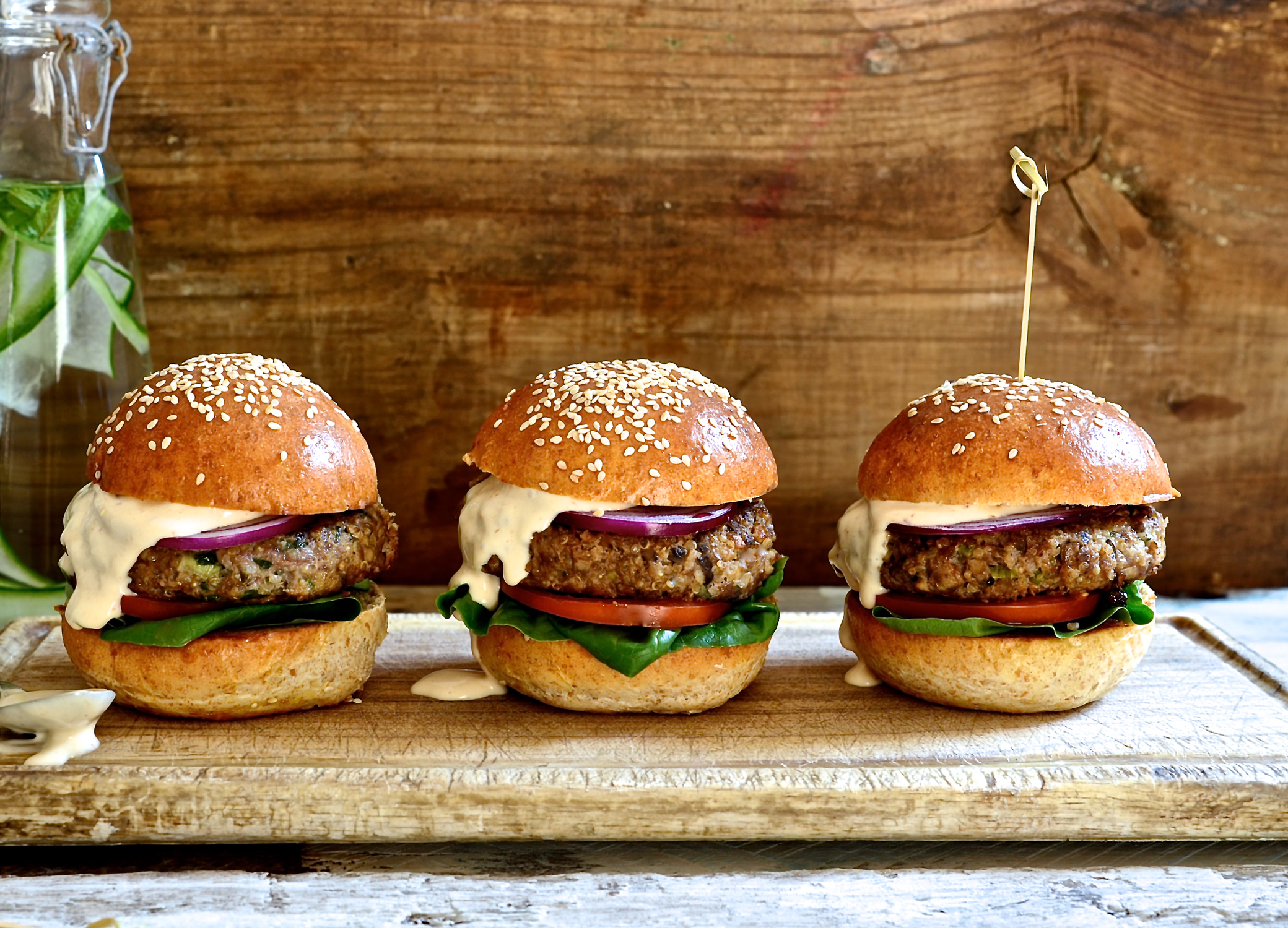 oplichter Kwelling dagboek Healthy Hamburgers with chipotle mayo | Bibbyskitchen Recipes