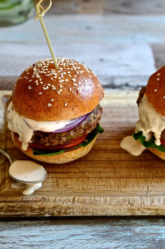 Healthy Hamburgers with chipotle mayo Bibbyskitchen Recipes