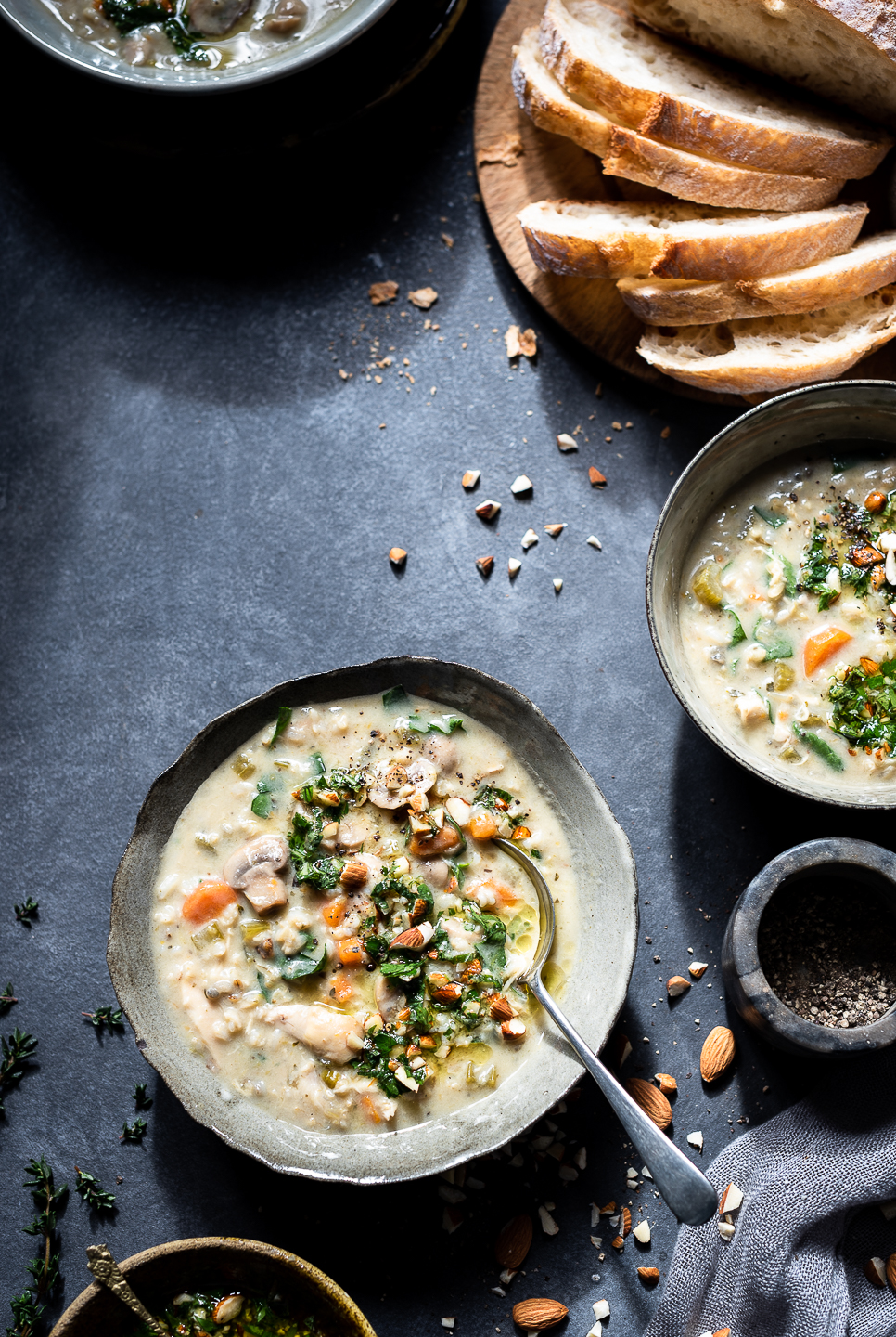 Wild Rice Chicken Soup with Minty Salsa