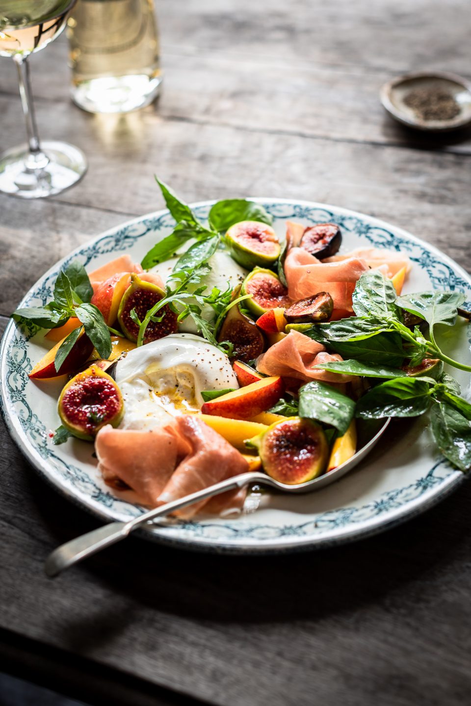 Roast Fig and Nectarine Salad with Burrata