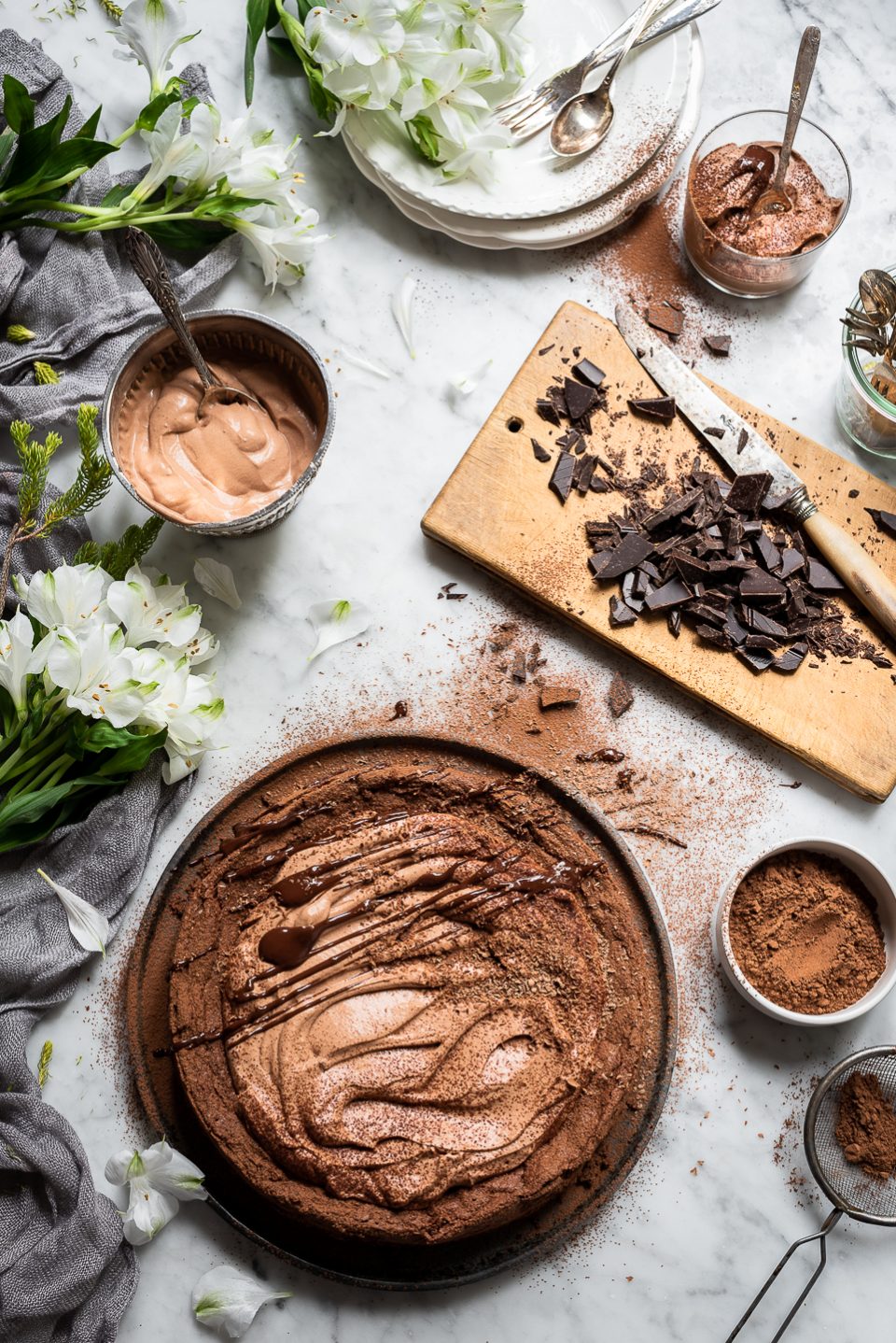 Chocolate Torte with Triple Chocolate Mousse