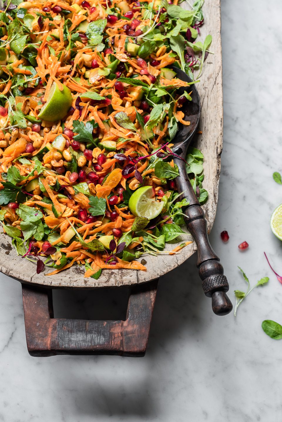 Atchar carrot salad with masala peanuts