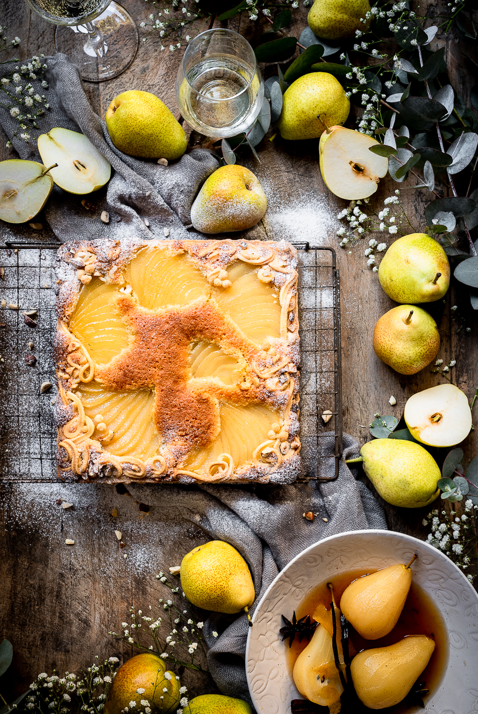 Frangipane Tart with Poached Pears