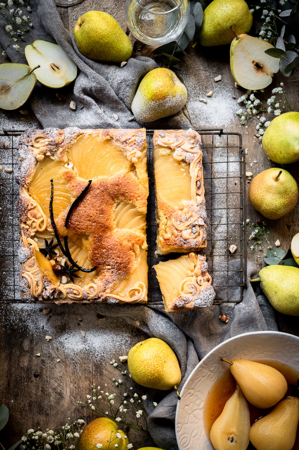 Frangipane Tart with Poached Pears