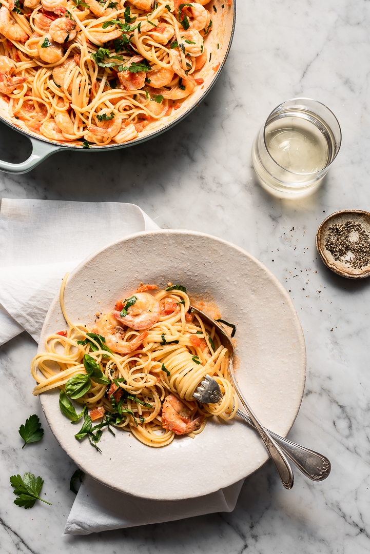 Linguini with Shrimp and Fresh Tomato Sauce