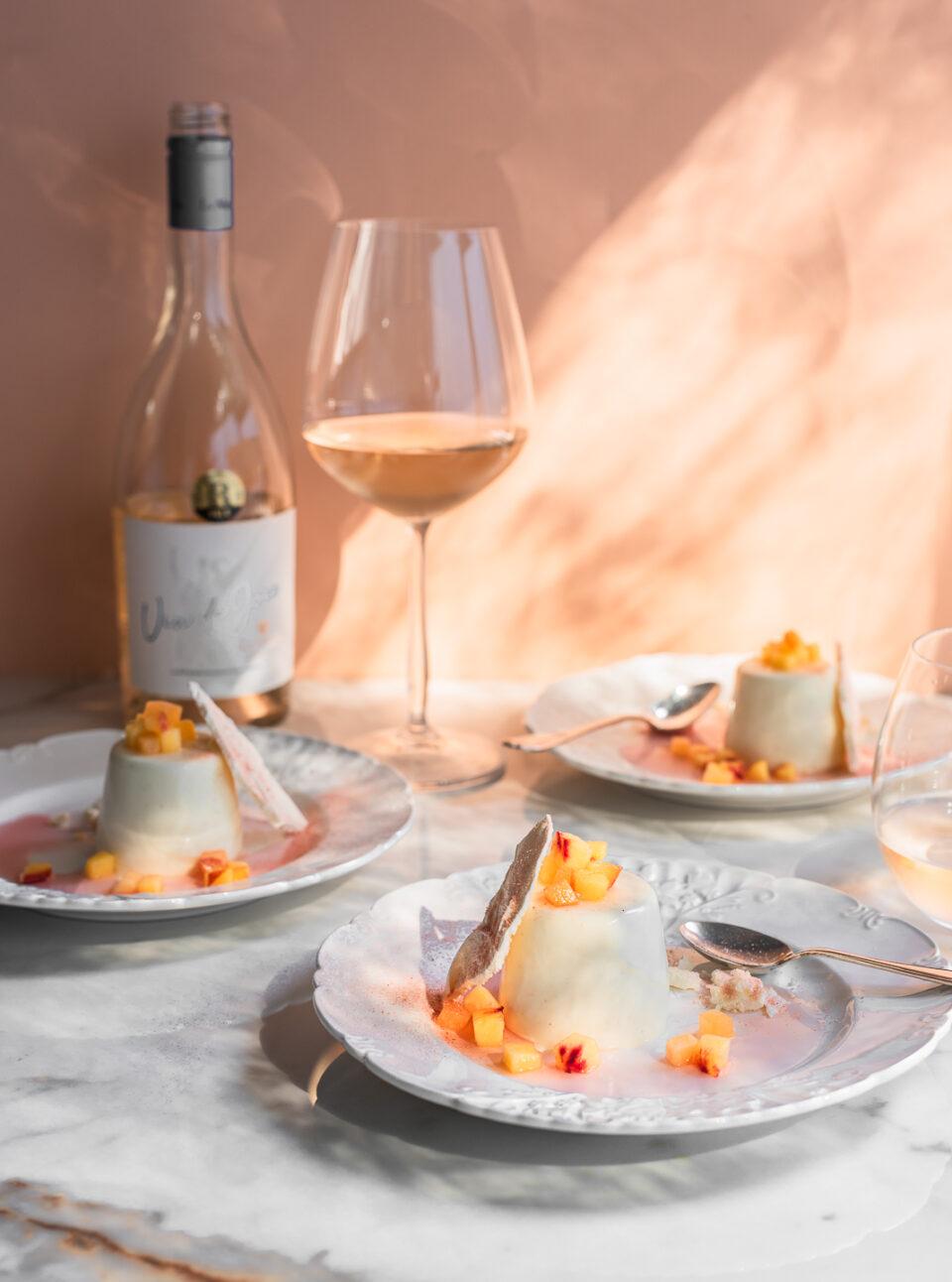 Vanilla Pannacotta with Rosé Syrup