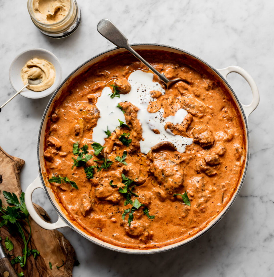 Beef Shin Stroganoff with Truffle Mustard